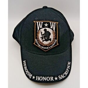 Wounded Warrior Heroism Honor Sacrifice Freedom Isn't‎ Free Black Cap Hat